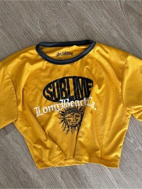 Sublime Yellow Graphic Cropped Jersey XS